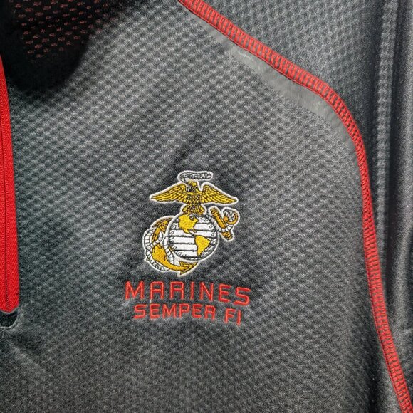 Under Armour ColdGear US Marines Semper Fi 1/4 Zip Pullover Black Red L NWT - Picture 6 of 10